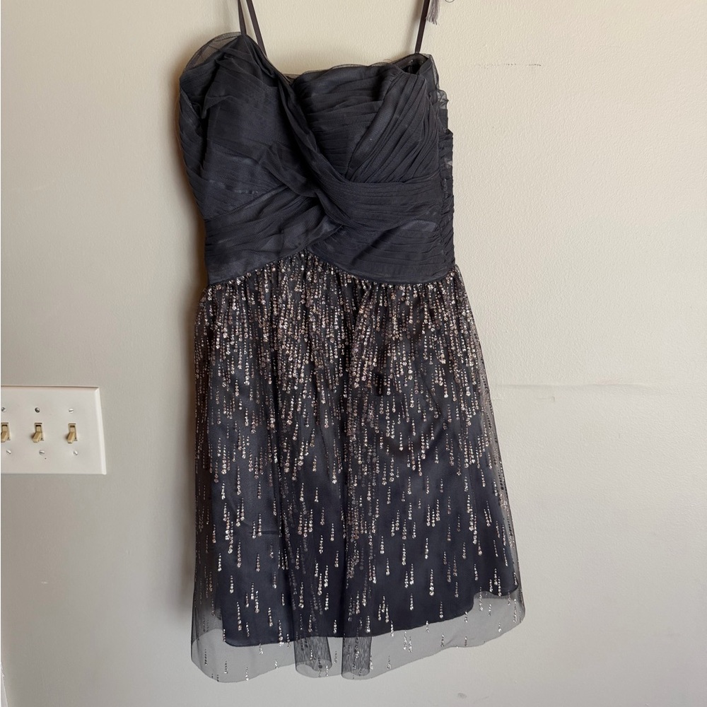 Cache Black glitter strapless Mini Dress